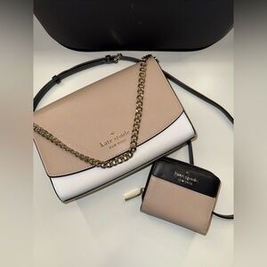 Kate Spade Tan and Black Crossbody Bag with Wallet